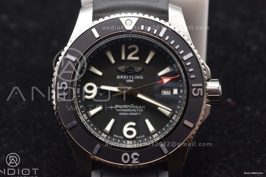 Automatic 467 Versatile Rubber Superocean TF A Edition Black Bezel On Black Best 44 1:1 Dial Strap Black 0829